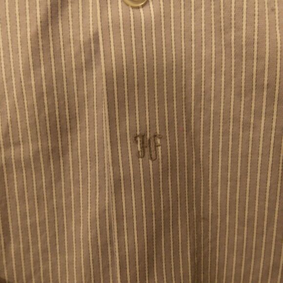 Hickey Freeman dress shirt L Large 16-16.5 32-33 blue Stripe button long sleeve - Picture 3 of 9